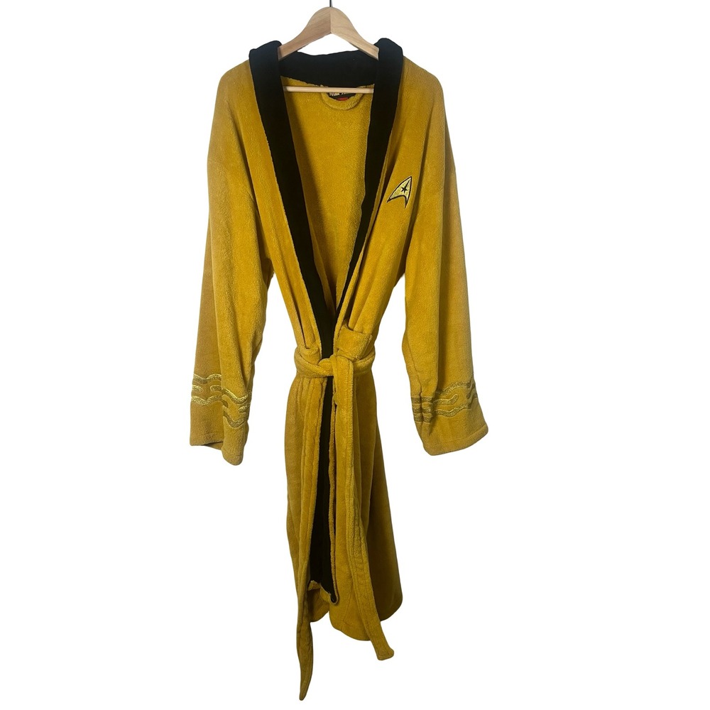 Star Trek Captain Kirk Command Gold Fleece Bathrobe Robe Robe Factory One Size - Picture 3 of 12